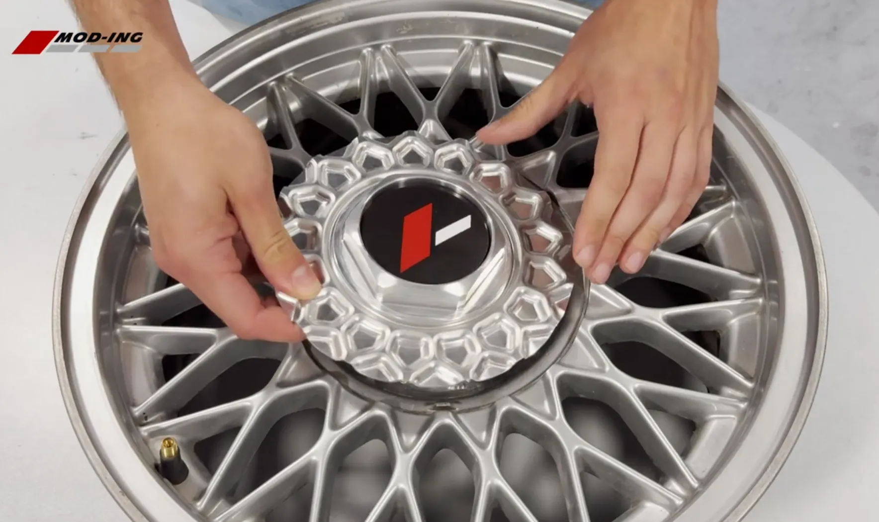 style 5 4x100 15 center cap to wheel install