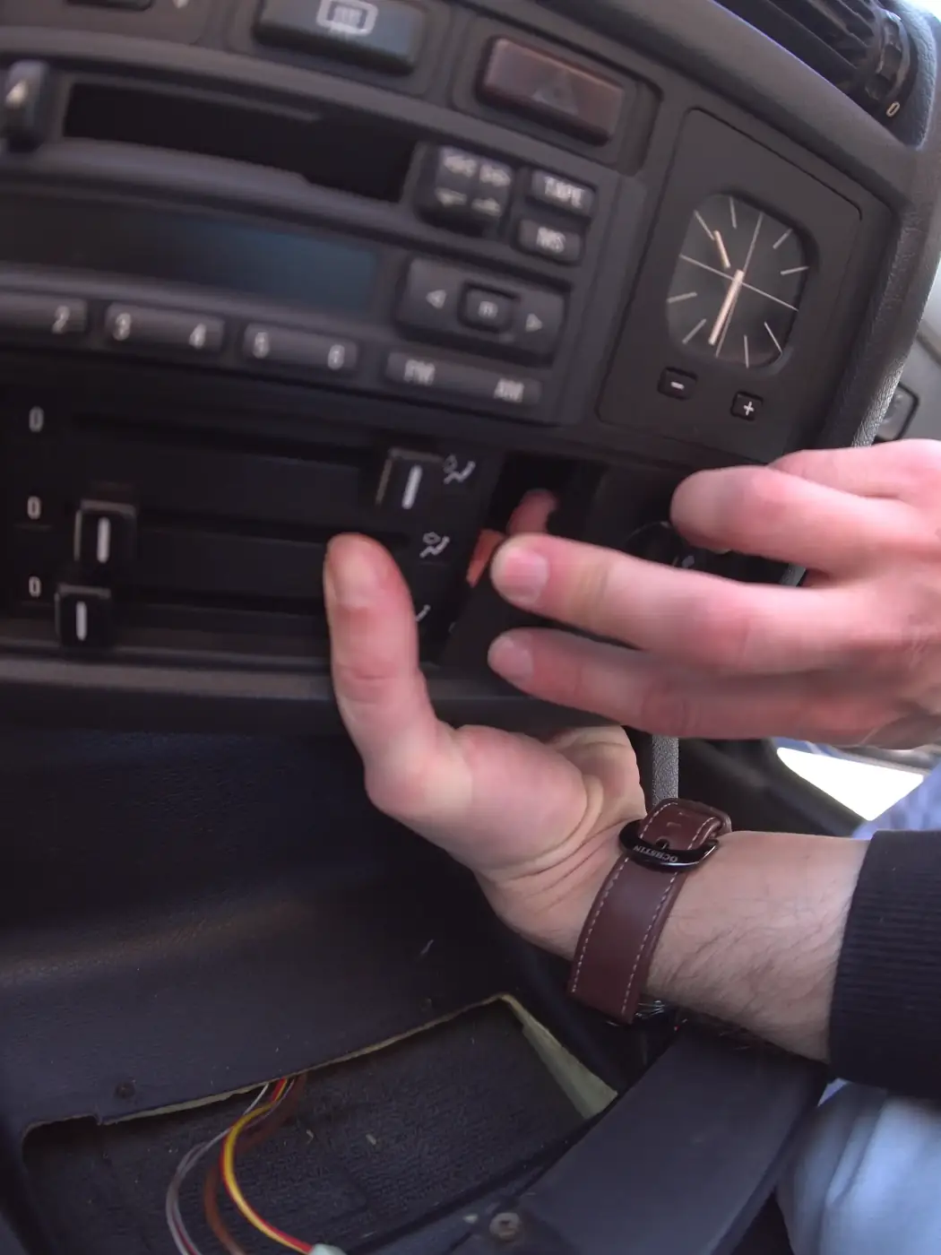 4 take out the blank piece near the ventilation or one of upper blank pieces (over the radio)