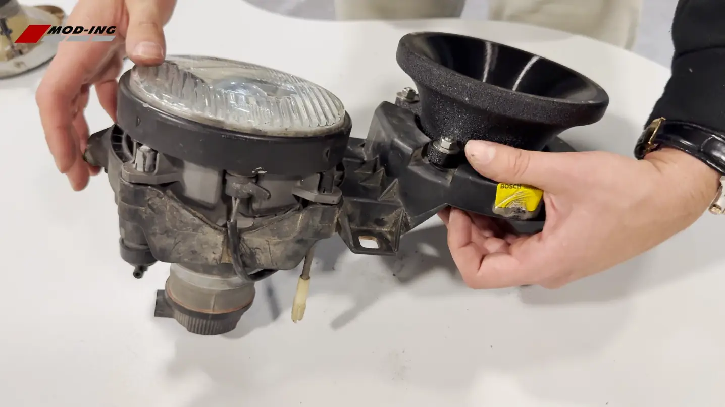 3 bmw e30 front light assembly with cold air engine intake
